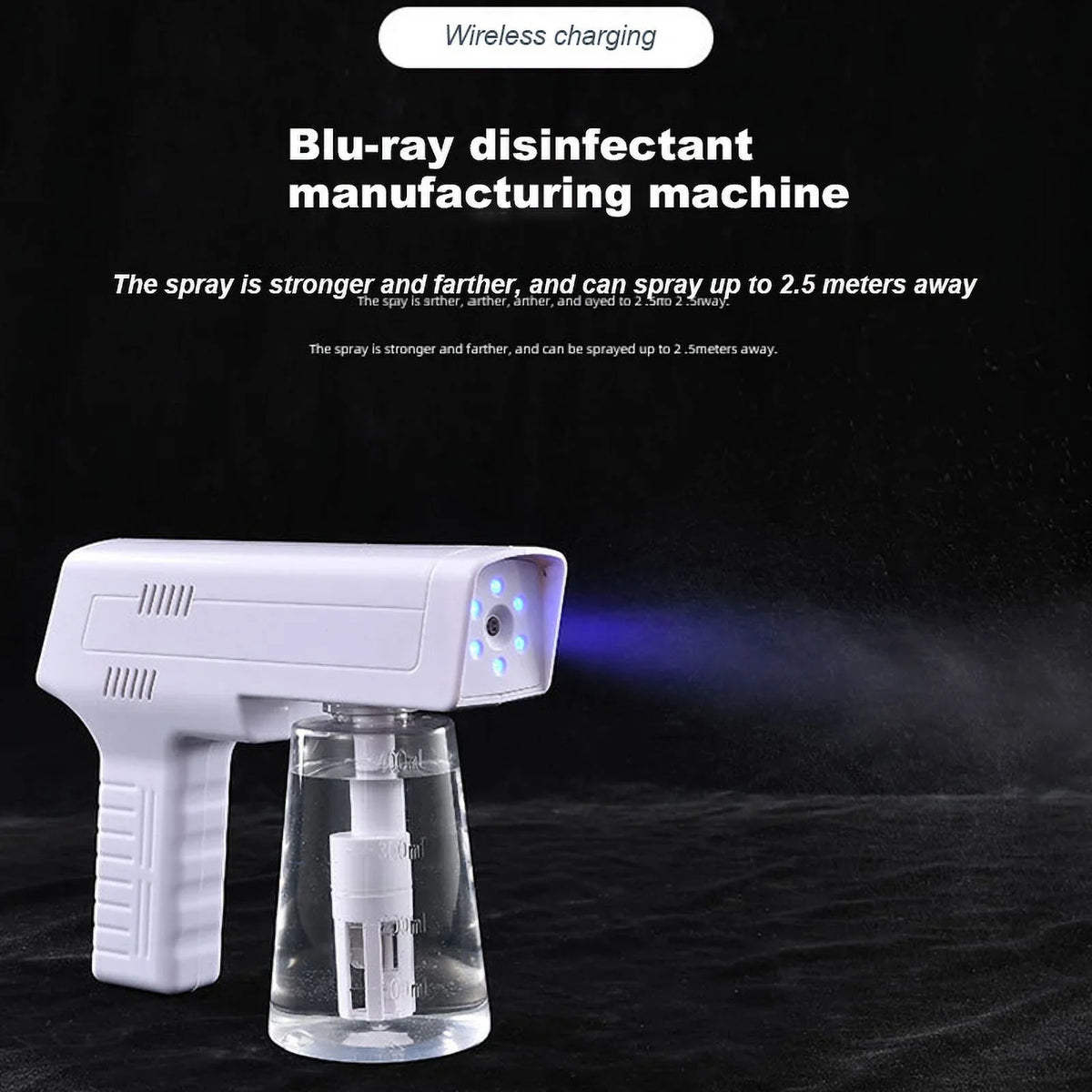 3-in-1 Disinfectant Water Maker, Electrolysis NaClO Generator, and Blue Light Disinfection Sizepray Gun