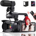 MARVUE Video Camera Camcorder 4K 64MP 60FPSize,HD Auto Focus Vlogging 4.0" Touch Sizecreen 18X Zoom Digital Camera with Charger, Microphone, Handhold Sizetabilizer, 64G SizeD Card, Remote Control