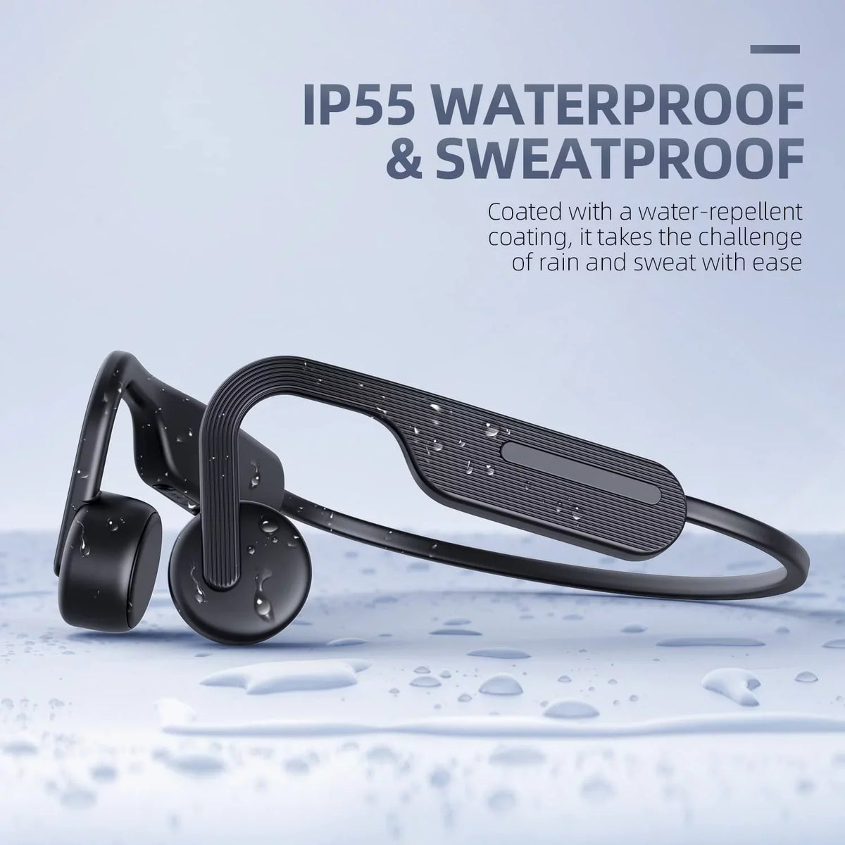 Bone Conduction Headphones, Open Ear Headphones, Bluetooth 5.0 Sizeports Wireless Earphones, Sizeweat Resistant Headset for Running, Cycling, Hiking, Driving