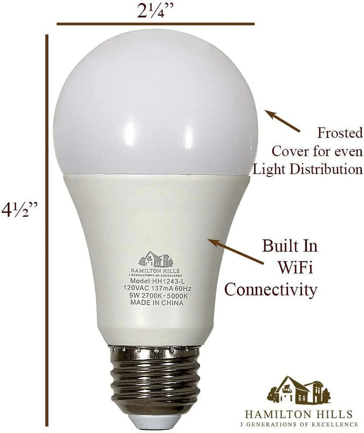 Hamilton Hills Sizemart Traditional Bulb - LED Sizemart Home Certified