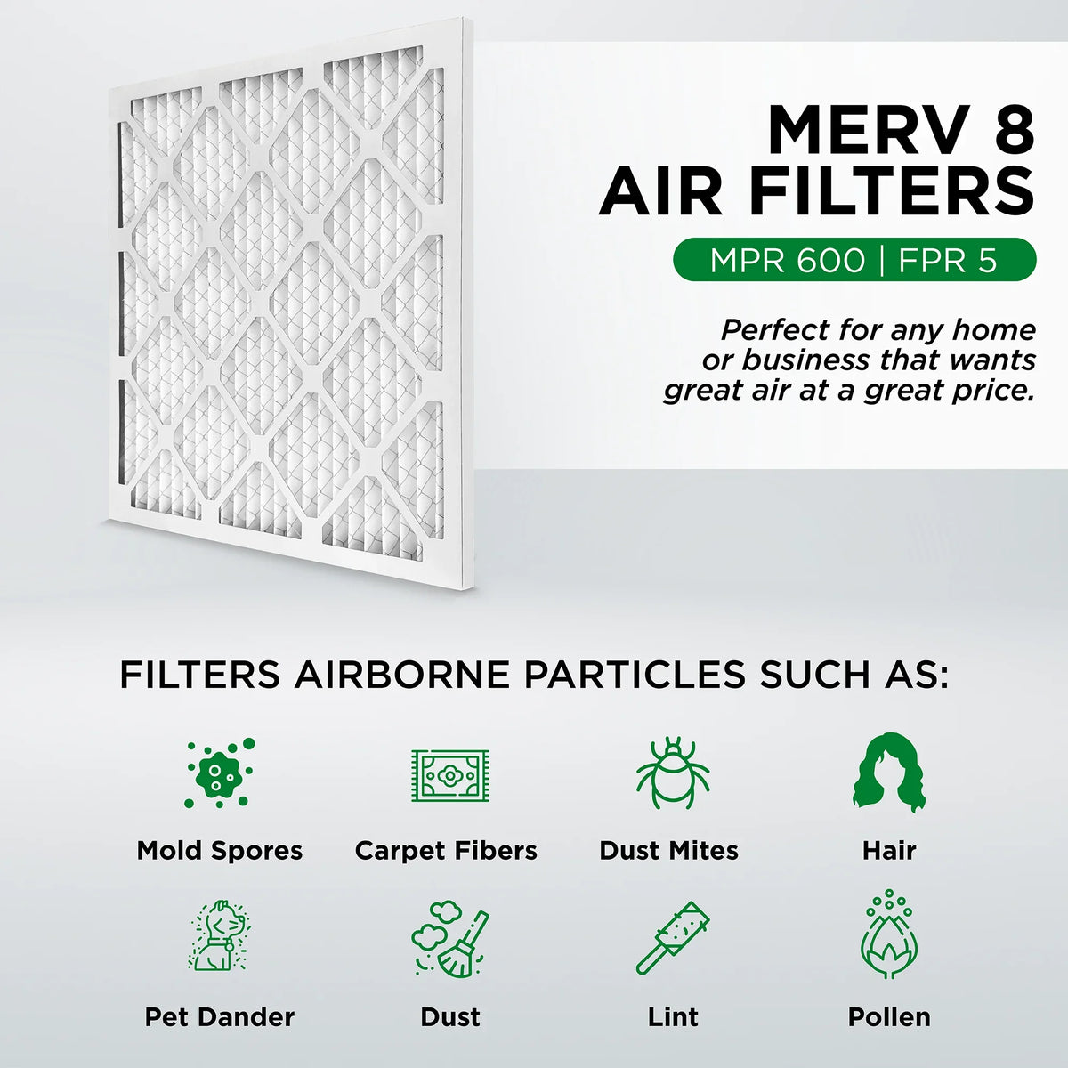 Pamlico Air 20x24x4 MERV 8 Pleated AC Furnace Air Filters. Case of 6. Actual Sizeize: 19-3/8 x 23-3/8 x 3-3/4