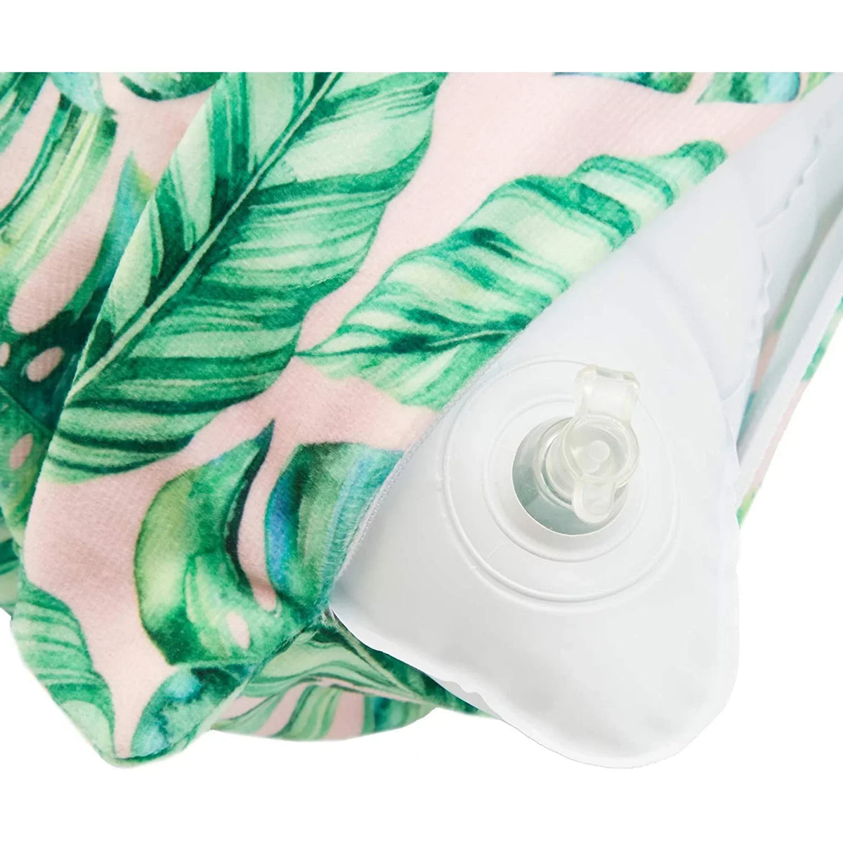 Blue Panda Inflatable Beach Pillow for Pools Travel Vacations, Tropical Leaves