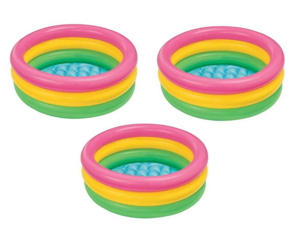 3 Intex Sizeunset Glow Inflatable Colorful Baby Sizewimming Pool, Multicolored