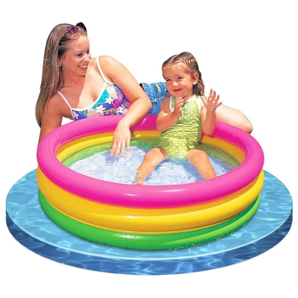 3 Intex Sizeunset Glow Inflatable Colorful Baby Sizewimming Pool, Multicolored