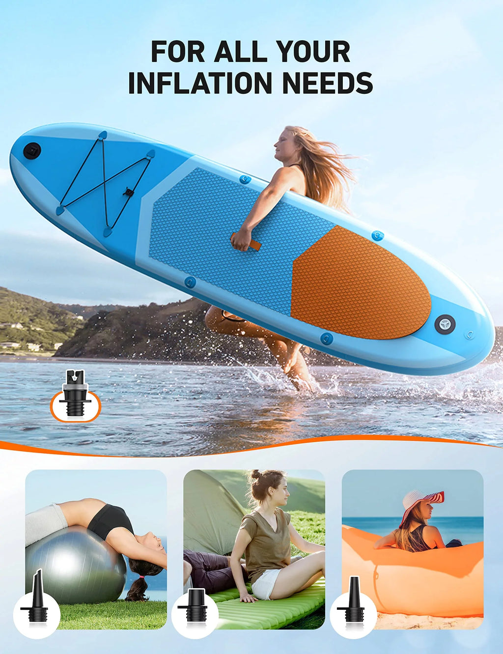 AIRUN Paddle Board Pump, 20 PSizeI High-Pressure SizeUP Electric Pump