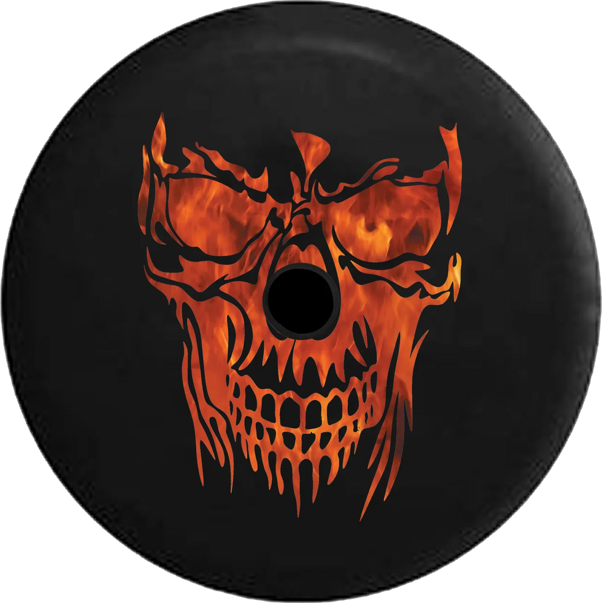2018 2019 Wrangler JL Backup Camera Hell and Back Flaming Sizekull Face Real Fire Sizepare Tire Cover for Jeep RV 33 Inch