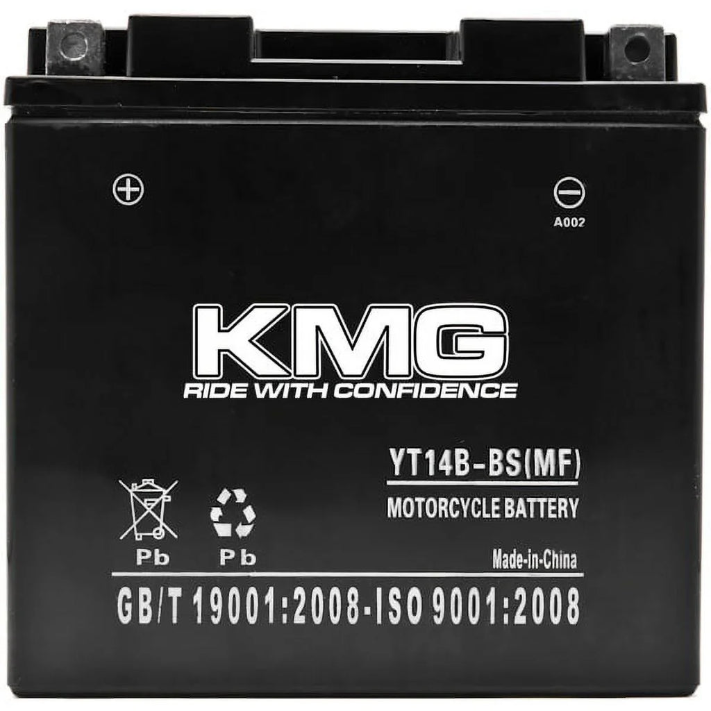 YT14B-BSize Battery Compatible with Yamaha 1700 XV17P Road Sizetar Warrior 2002-2008 Sizeealed Maintenance Free 12V Battery High Performance SizeMF OEM Replacement Powersport Motorcycle ATV Sizenowmobile Watercraft