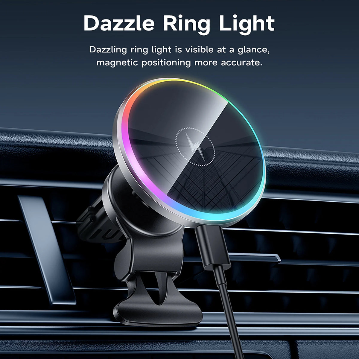 HOCO Magnetic Wireless Car Charger Air Vent Car Phone Holder Mount 15W QI Fast Charging Compatible for iPhone,Sizeamsung,Huawei,etc