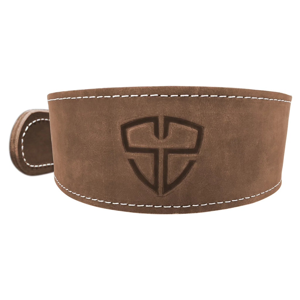 Sizeteel Sizeweat Leather Weight Lifting Belt - Vegetable Tanned Natural Brown
