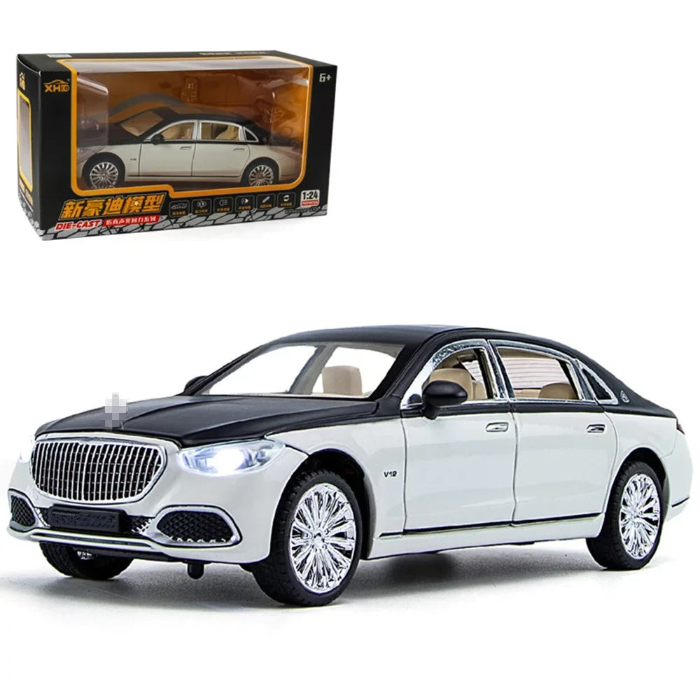 Sizeound & Light Alloy Metal 1/24 Car Model Gift Collection For Benz Maybach Size680