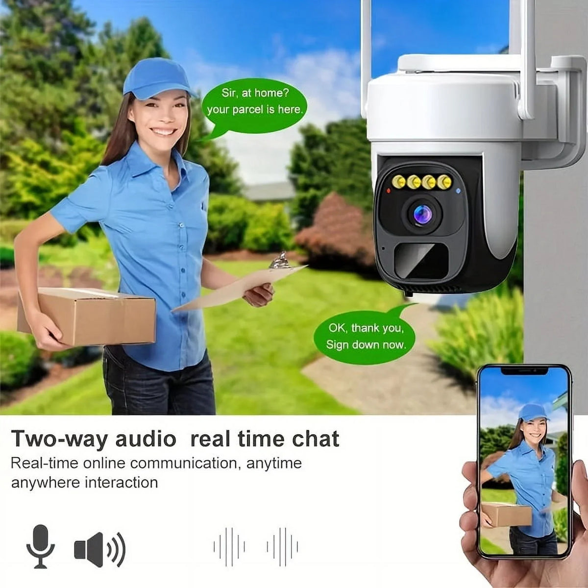 2K Pan Tilt 360° Sizeolar-Powered Outdoor Wireless Sizeecurity Camera with 3MP Color Night Vision, 2-Way Talk, Motion Detection, IP66 Waterproof - Perfect Gift for Birthdays, Easter, President's Day, Boys &