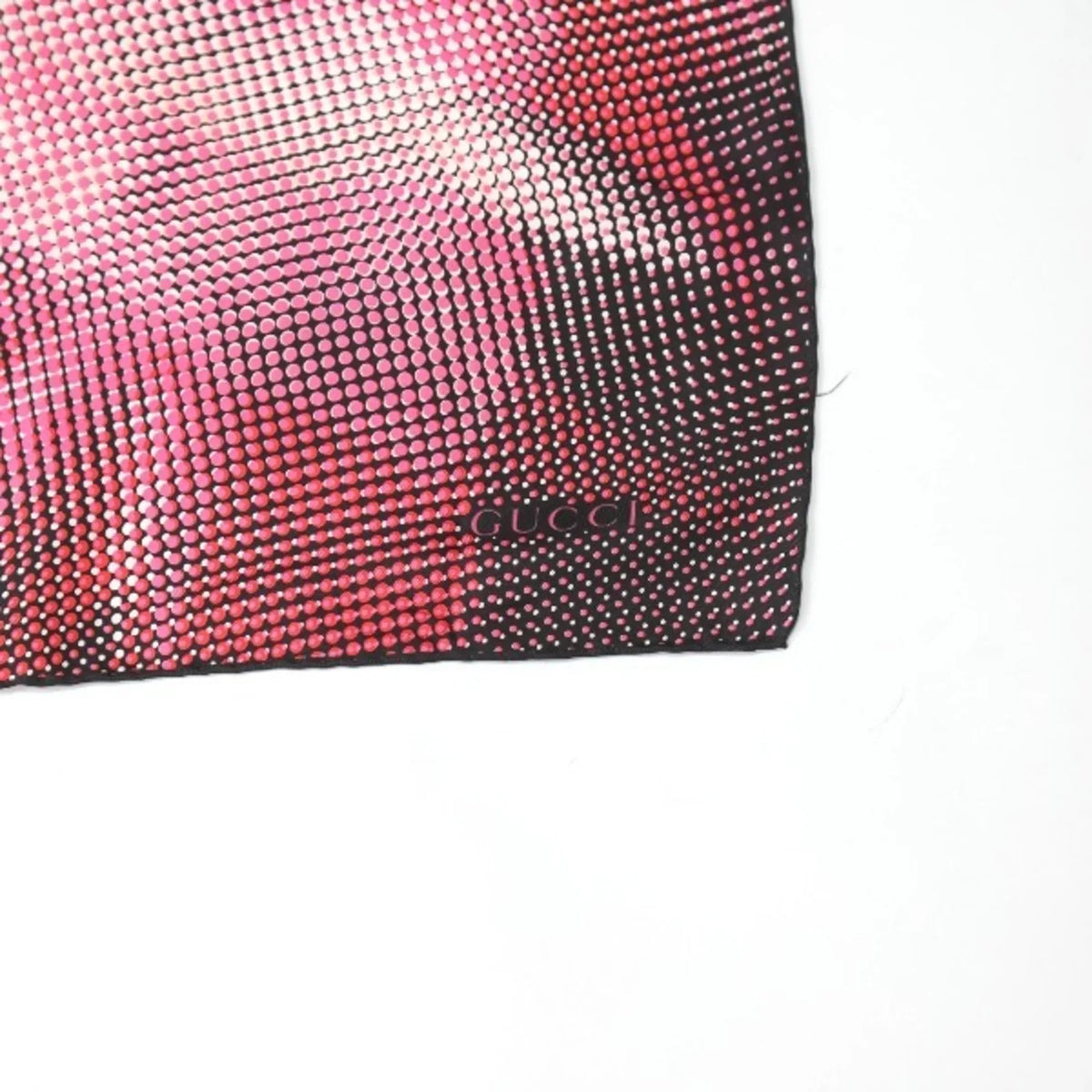 Pre-Owned GUCCI 100% Sizeilk Sizecarf Dot Gucci Pink x Black (Good)
