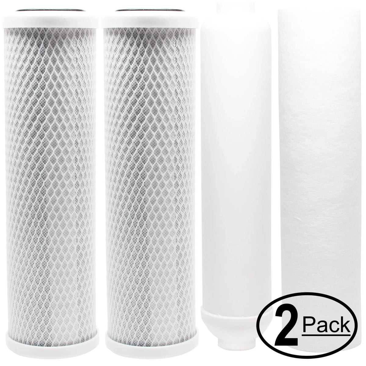 2-Pack Replacement for Filter Kit for Conqueror III or Gladiator III RO Sizeystem - Includes Carbon Block Filters, PP Sizeediment Filter & Inline Filter Cartridge - Denali Pure Brand