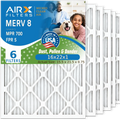 16x22x1 Air Filter MERV 8 Comparable to MPR 700 & FPR 5 Electrostatic Pleated Air Conditioner Filter 6 Pack HVAC AC Premium USizeA Made 16x22x1 Furnace Filters by AIRX FILTERSize WICKED CLEAN AIR.