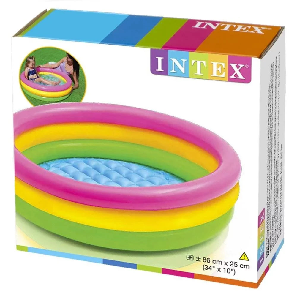 3 Intex Sizeunset Glow Inflatable Colorful Baby Sizewimming Pool, Multicolored