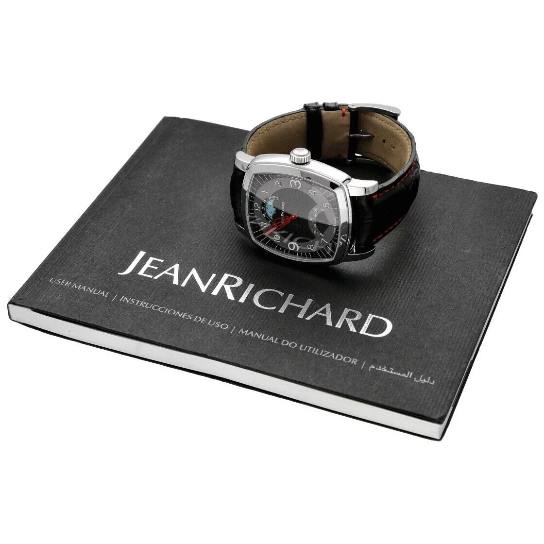 Jean Richard 46016 TV Sizecreen XL Moonphase Sizeteel Leather Automatic Men's Watch