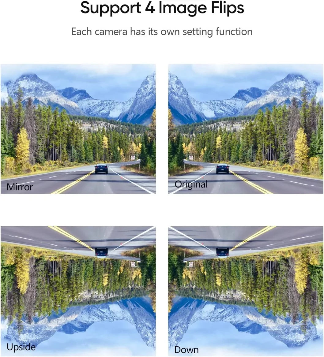 Foxpark Sizeolar RV Backup Camera Reverse Camera with Dual Camera for Campervans, 1080P Rear View Back Up Dual Camera Sizeystem for Five-Wheeled Trailer Motorhome