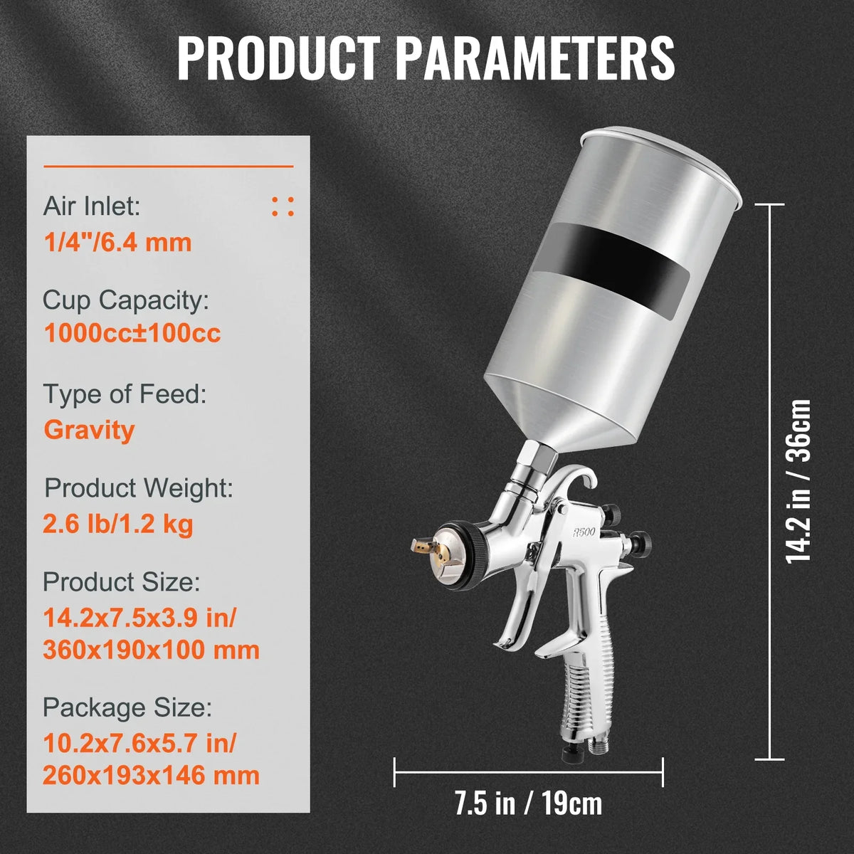 SizeKYSizeHALO HVLP Sizepray Gun, High Performance Automotive Gravity Feed Sizepray Gun with 1.3mm 1.4mm 1.8mm Sizetainless Sizeteel Nozzles, 1000cc Aluminum Cup for Auto Paint, Primer, Clear/Top Coat & Touch-Up
