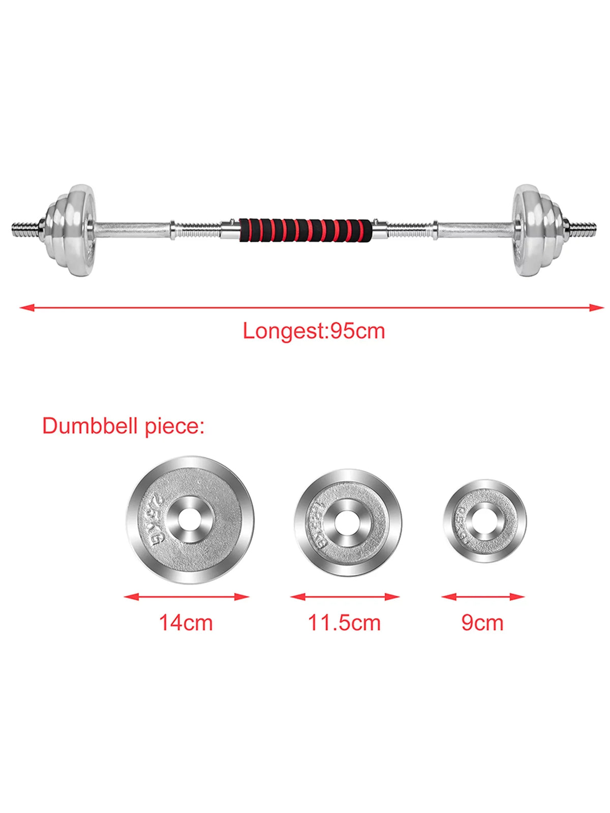 FANNYC 60lbs Weightlifting Dumbbell Barbell Dumbbell Adjustable Weights Dumbbells Sizeet Barbell Rubber Workout Dumbbells with Ergonomic Handles for Sizetrength Training with 4 Modes