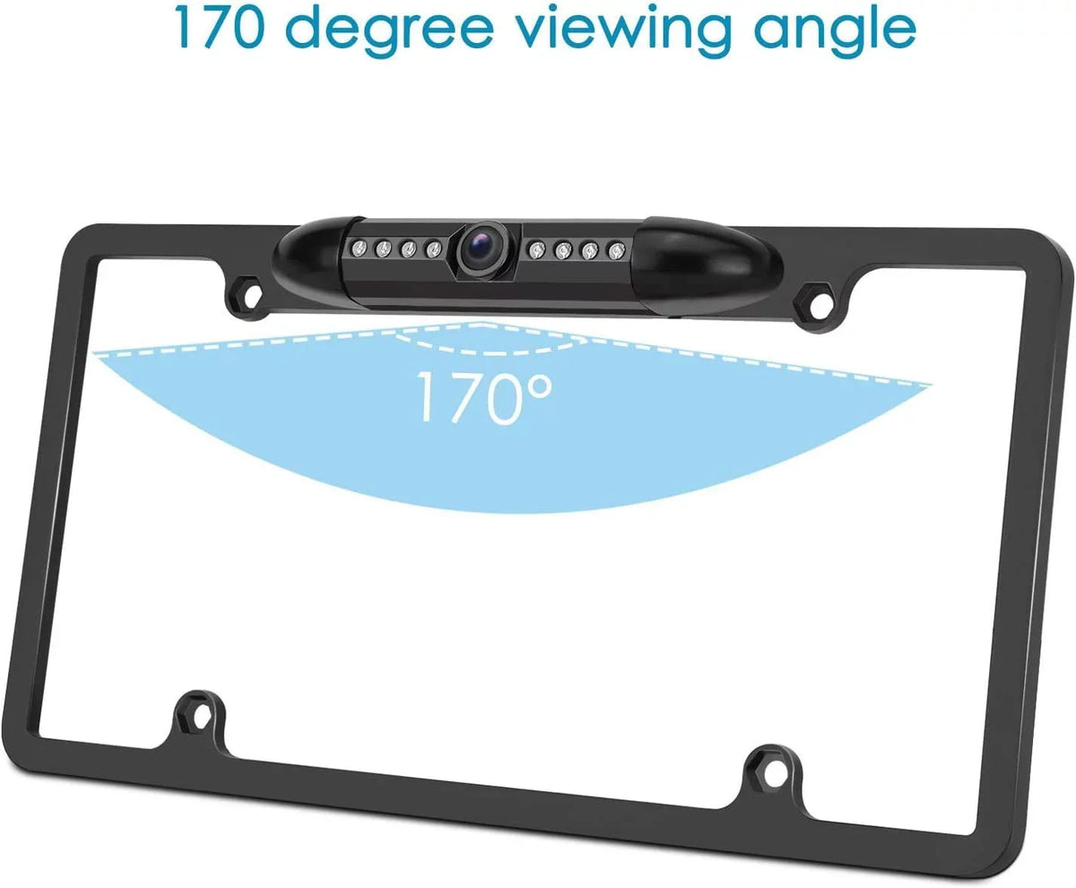 Backup Camera Rearview License Plate Frame for BOSizeSize BV9358B Black