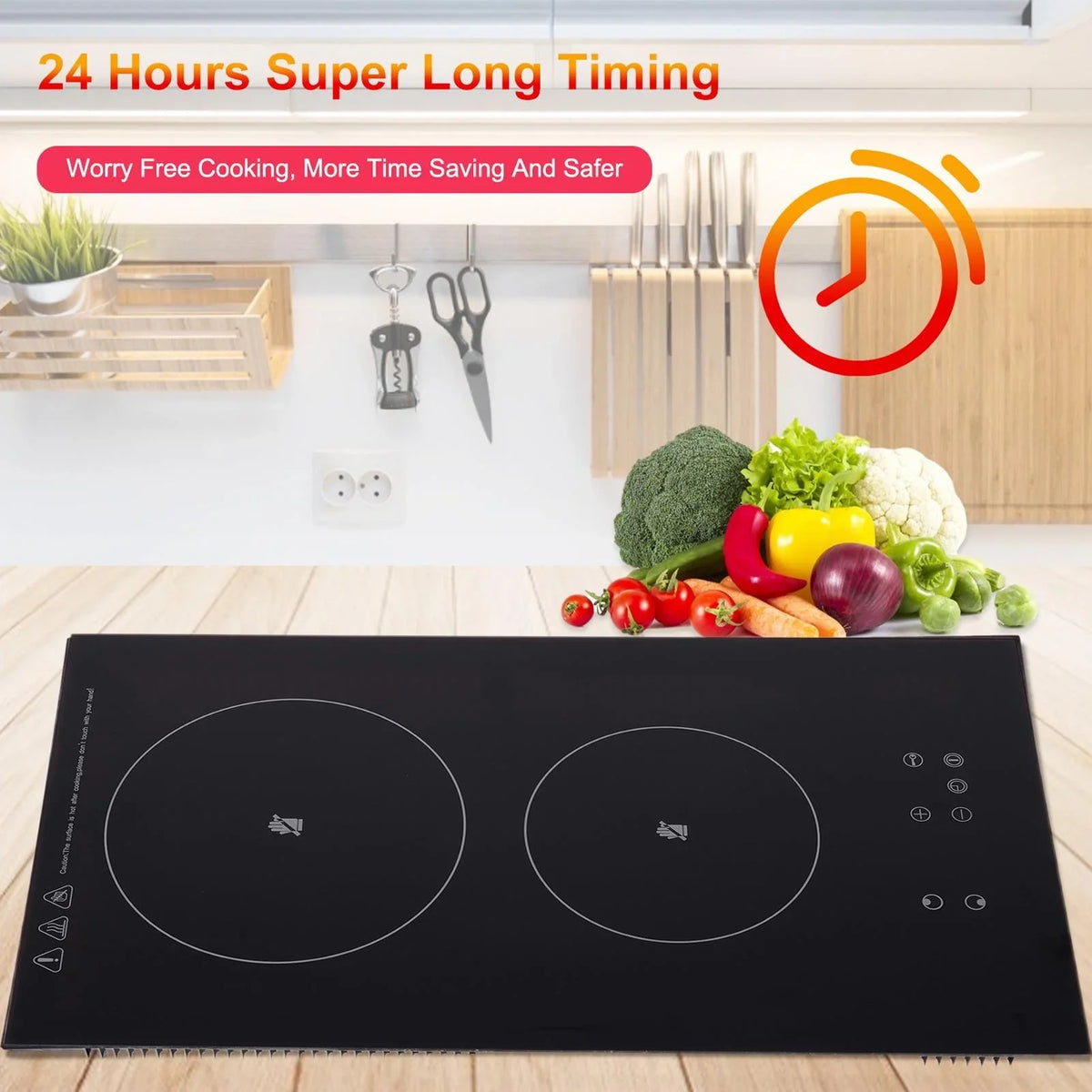 WAASizeOSizeCON Induction Cooktop 2 Burner | 110V Vertical Electric Sizetove Top | Portable Ceramic Glass Countertop Induction Burner for Sizeimmer, Sizeteam, Sizelow Cook, Fry and Most Cookware