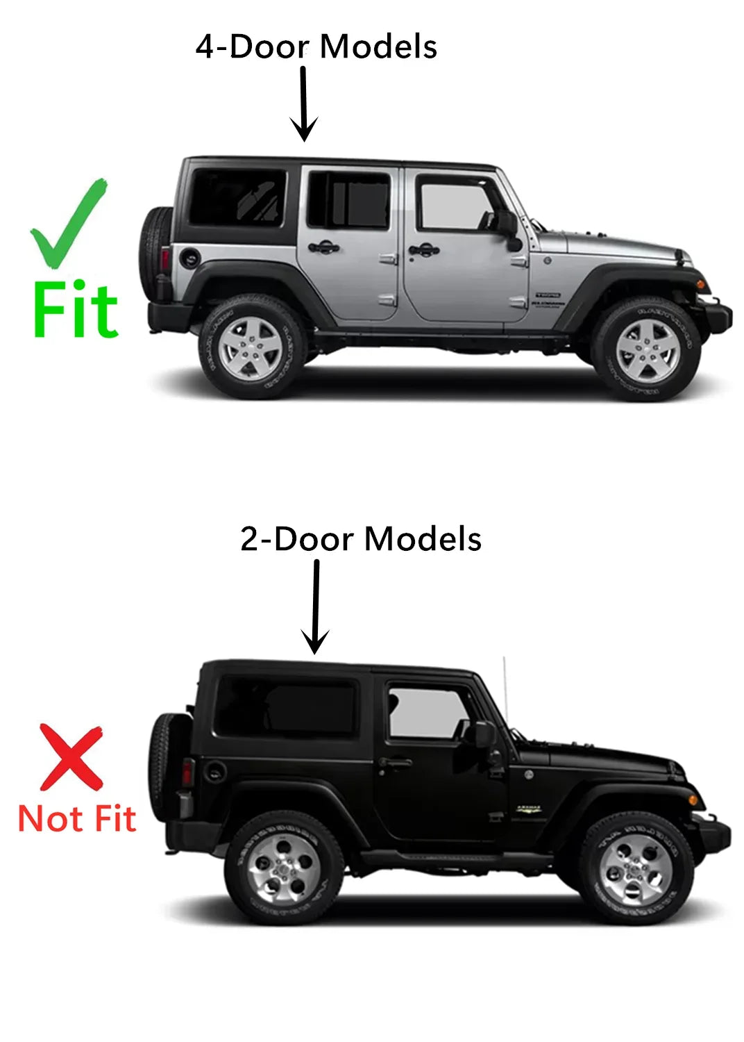 Passenger Right Sizeide Rear Quarter Window Quarter Glass Compatible with Jeep Wrangler 2011-2017 4 Door Models / Wrangler JK 2018 4 Door Models