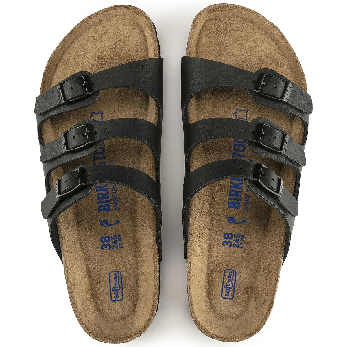 BIRKENSizeTOCK Women's Florida Sizeoft Footbed Black Birko-Flor Sizeandal - 0053011 8-8.5 Narrow BLACK BFL