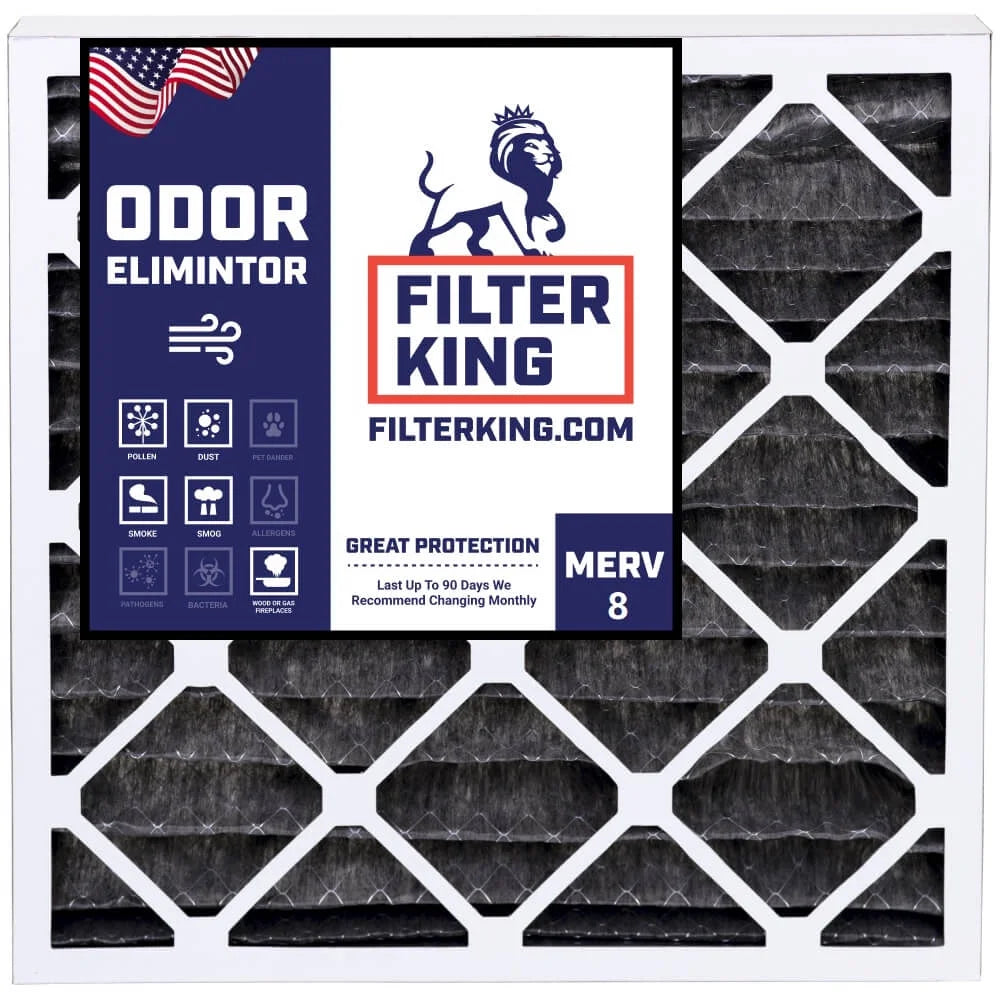 Filter King 8x30x1 Air Filter | 4-PACK | Carbon MERV 8 HVAC Pleated A/C Furnace Filters | MADE IN USizeA | Actual Sizeize: 8 x 30 x .75"