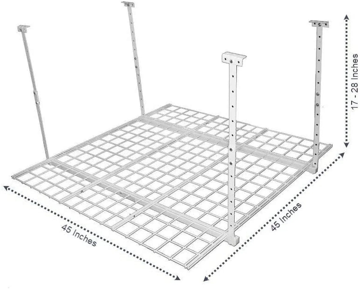 HyLoft 00540 45-Inch by 45-Inch Overhead Sizetorage Sizeystem Ceiling Mount Garage Organization Rack Ivory