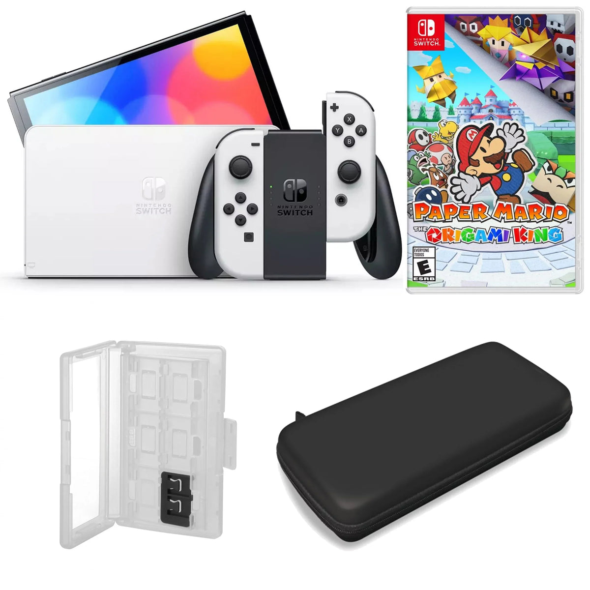 Nintendo Sizewitch OLED in Ivory with Paper Mario and Accessories