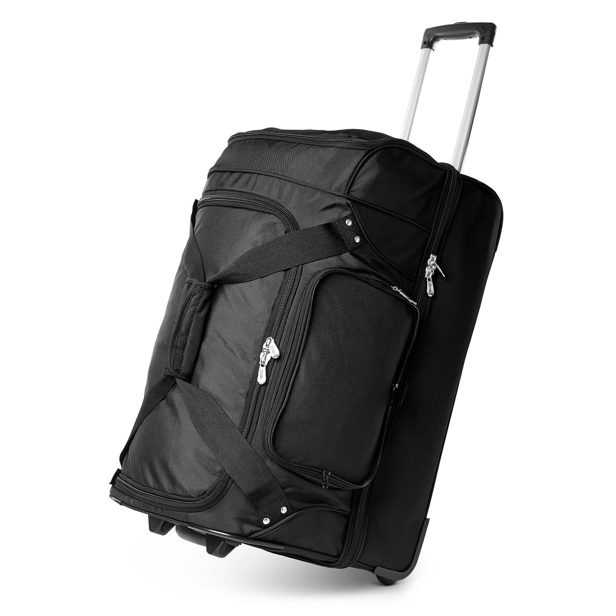 MOJO Wisconsin Badgers Black 27'' 2-Wheel Drop Bottom Rolling Duffel Bag