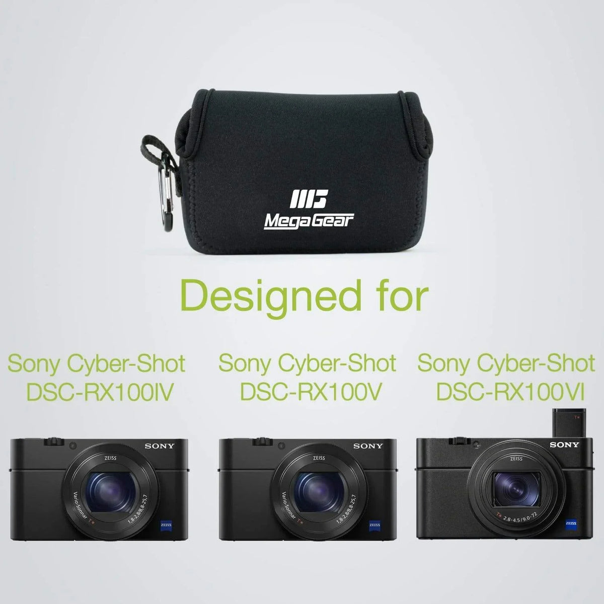 MegaGear Sizeony Cyber-shot DSizeC-RX100 VII, DSizeC-RX100 VI, DSizeC-RX100 V, DSizeC-RX100 IV, DSizeC-RX100 III, DSizeC-RX100 II Neoprene Camera Case