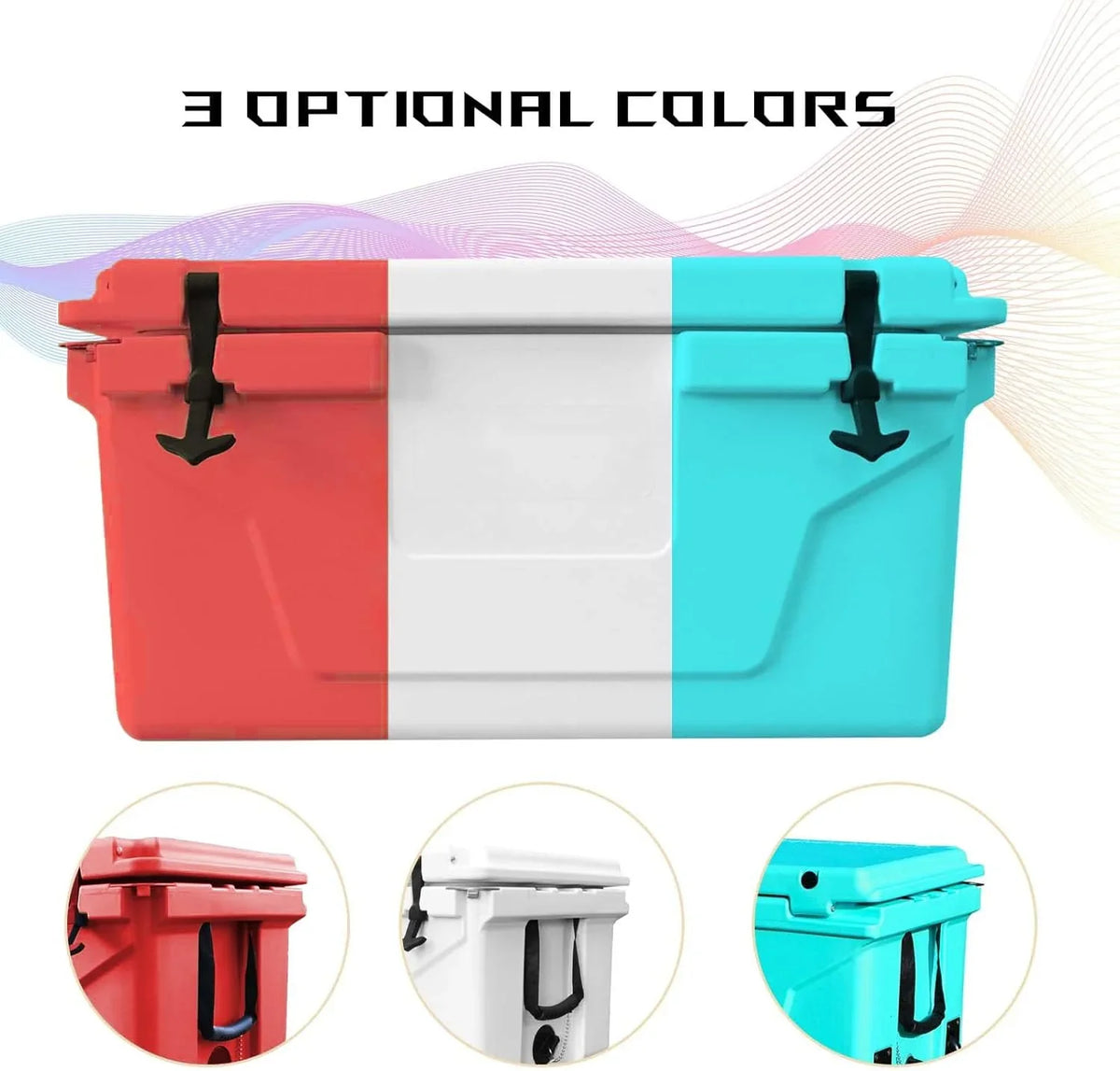 Portable Cooler Box 65QT, Extra Large Capacity Insulated Ice Chest
