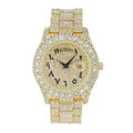 Charles Raymond Big Rocks Fully Iced Out Diamond Mens Watch w/Easy Read Date &Day and Colorful Dials- Designer Hip Hop Blinged Out Timepiece - SizeT10535 (SizeT10535-AN Gold)