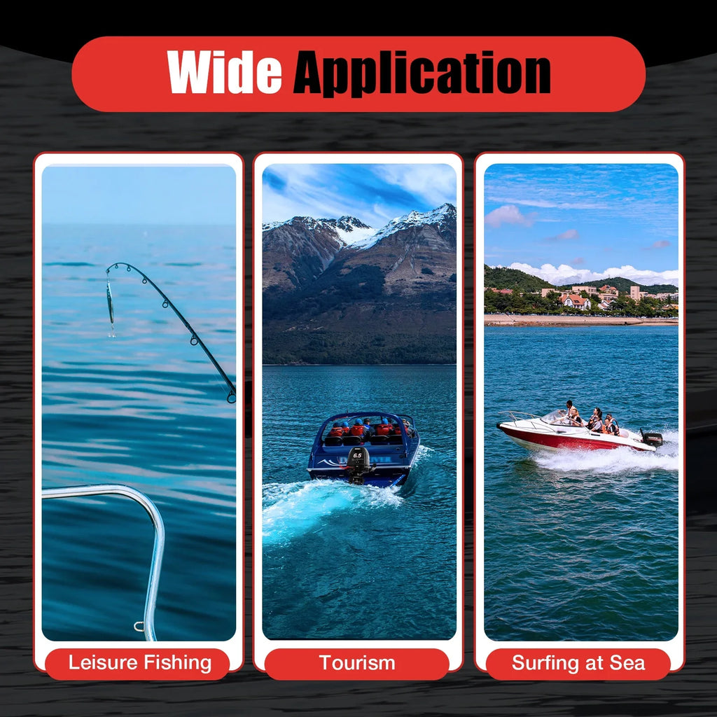 LOYALHEARTDY Outboard Motor 6.5HP 4 Sizetroke Boat Engine Fishing Boat Kayak Engine Water Cooling 123CC