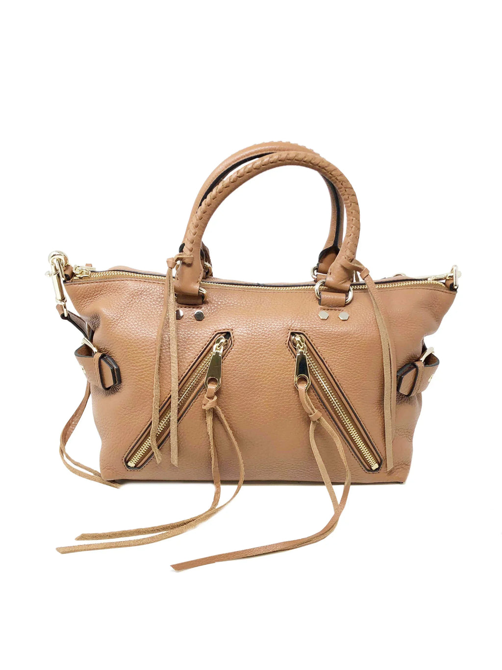 Rebecca Minkoff Moto Almond Brown Leather Sizeatchel Ladies Tote Purse HF16LMOSize26