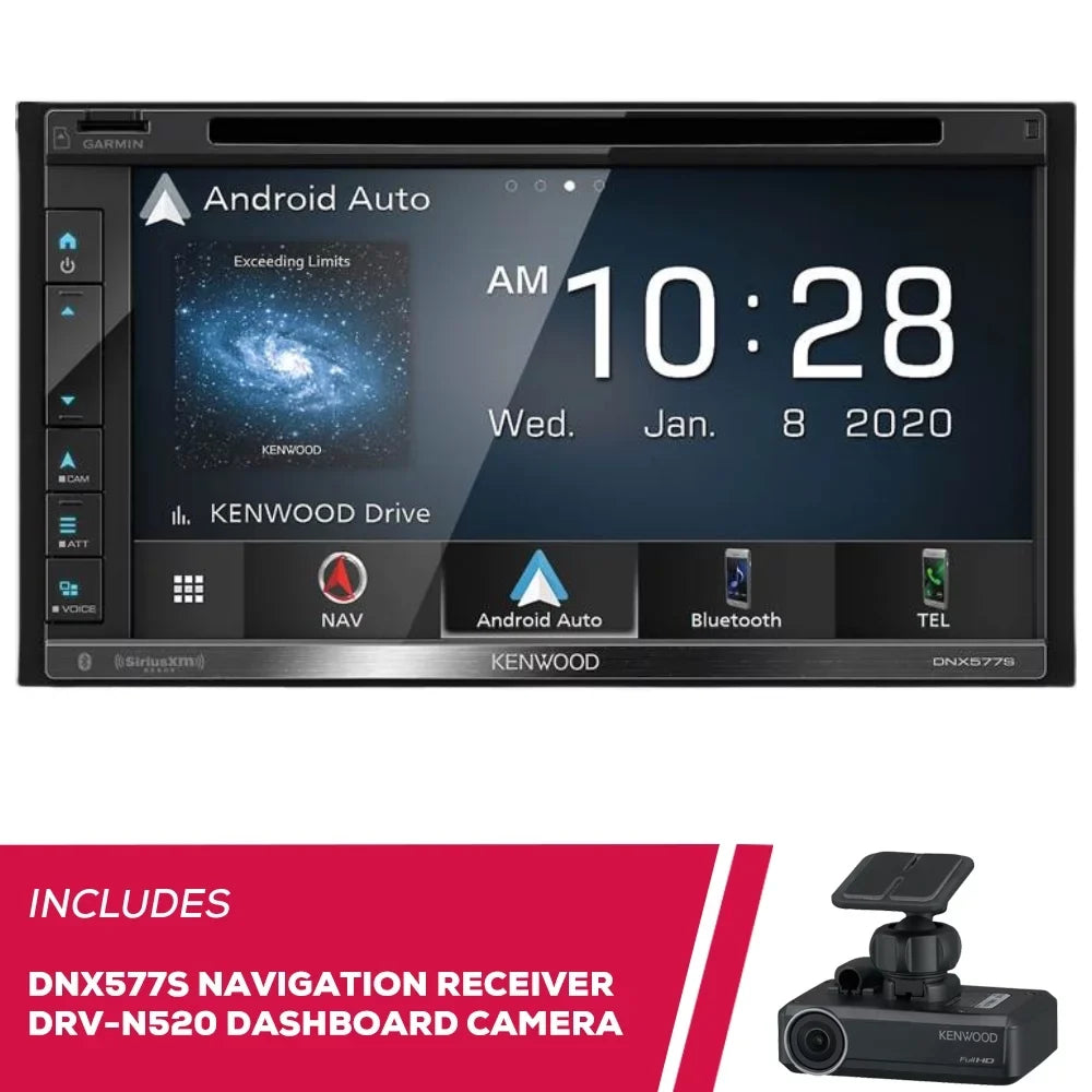 New Kenwood DNX577Size 6.8" Navigation DVD Receiver & DRV-N520 Full HD Dashboard Camera