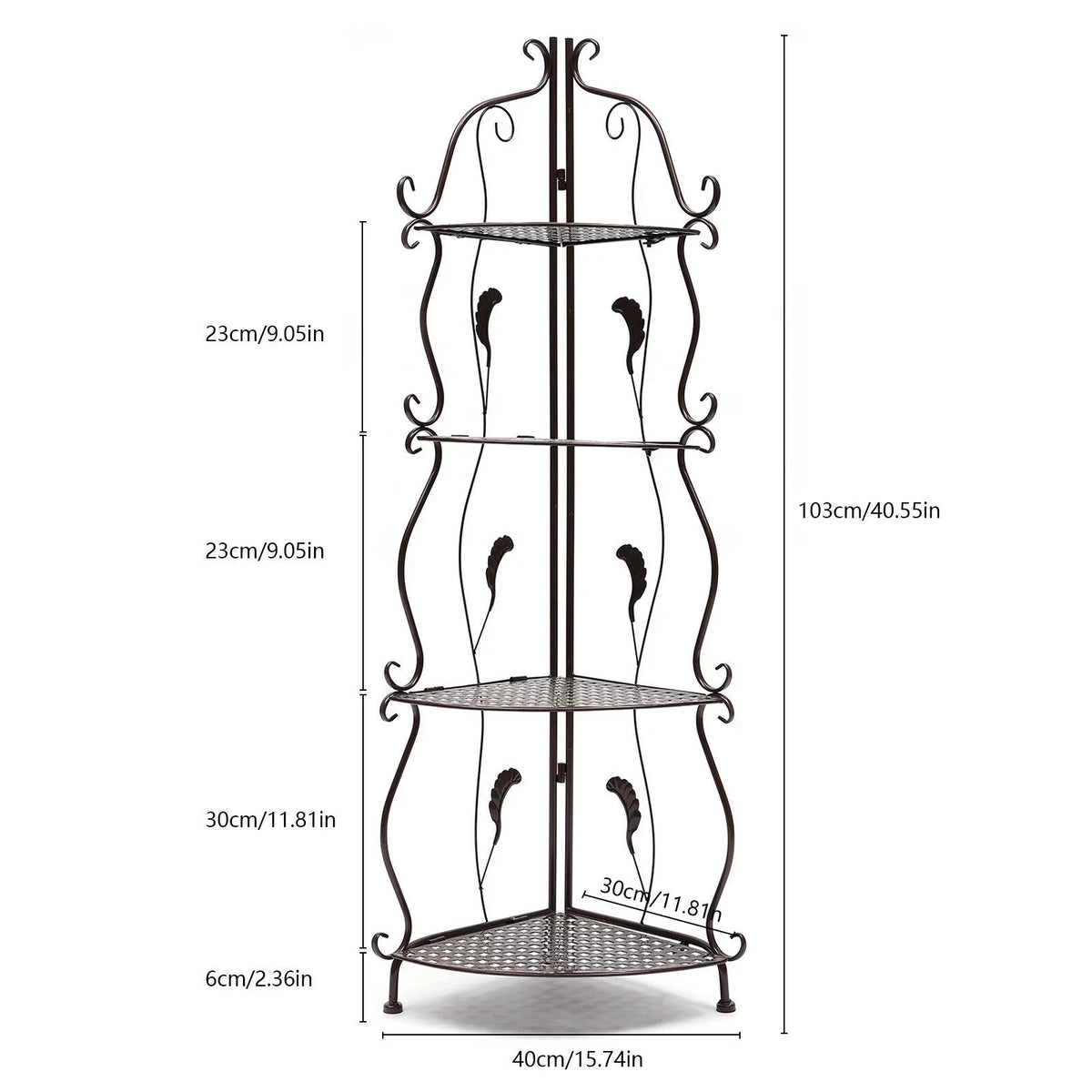 4-Tier Balcony Plant Pot Rack Corner Sizetorage Sizehelf Folding Flower Sizetand