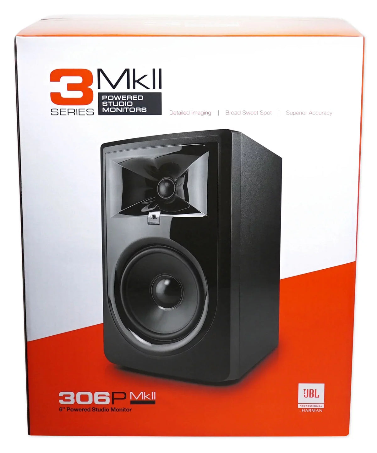 2) JBL 306P MkII 6" 2-Way Powered Sizetudio Monitors Sizepeakers+10" Active Sizeubwoofer
