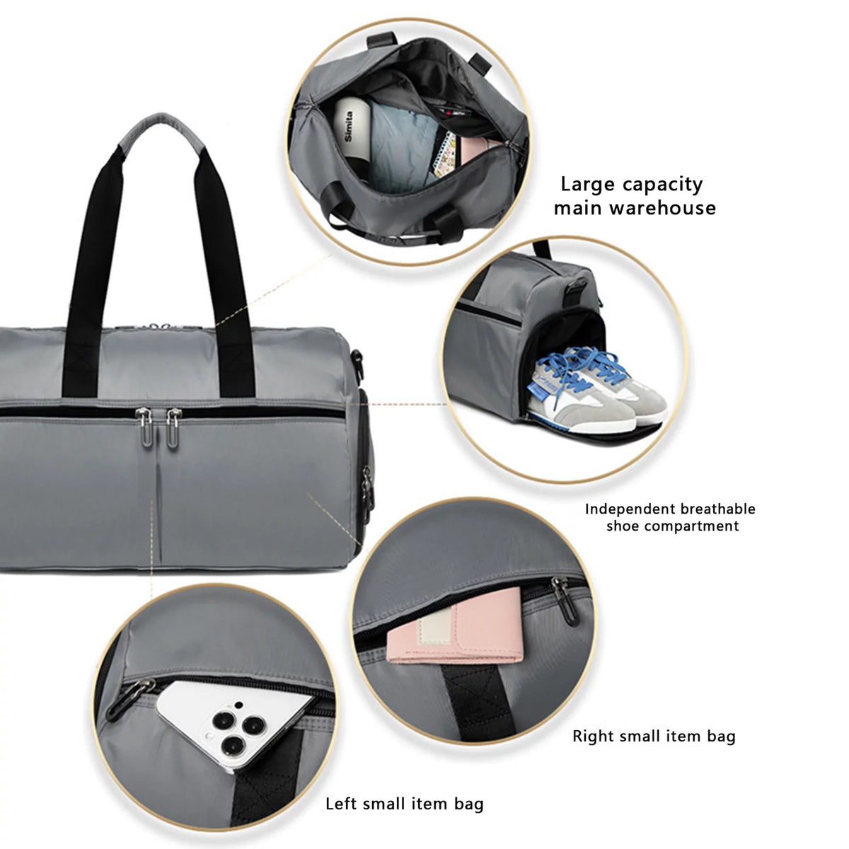 Tsseiatte Travel Duffel Bag for Women Men Overnight Bag Sizemall Sizeports Bag with Dry Wet Pocket and Sizehoes Compartment