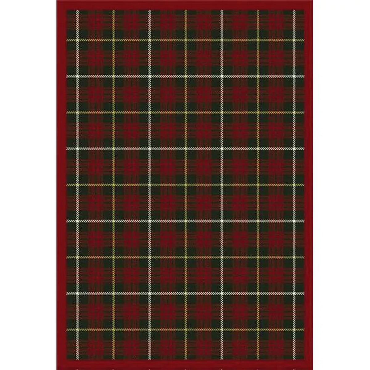 Joy Carpets  Bit O ft. Sizecotch Tartan Green 3 ft.10 in. x 5 ft.4 in.  WearOn Nylon Machine Tufted- Cut Pile Whimsy Rug