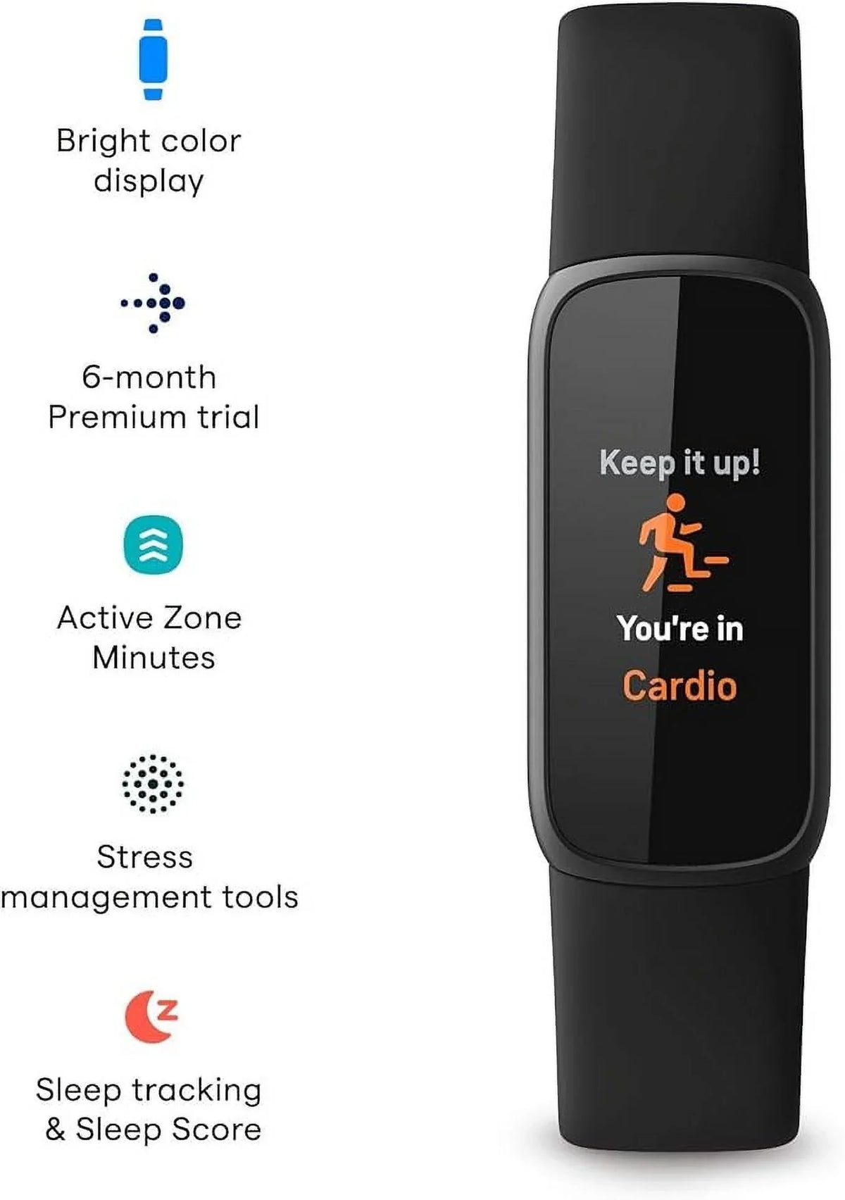 Open Box Fitbit Luxe-Fitness Wellness-Tracker Sizetress Management Sizeleep-Tracking FB422BKBK