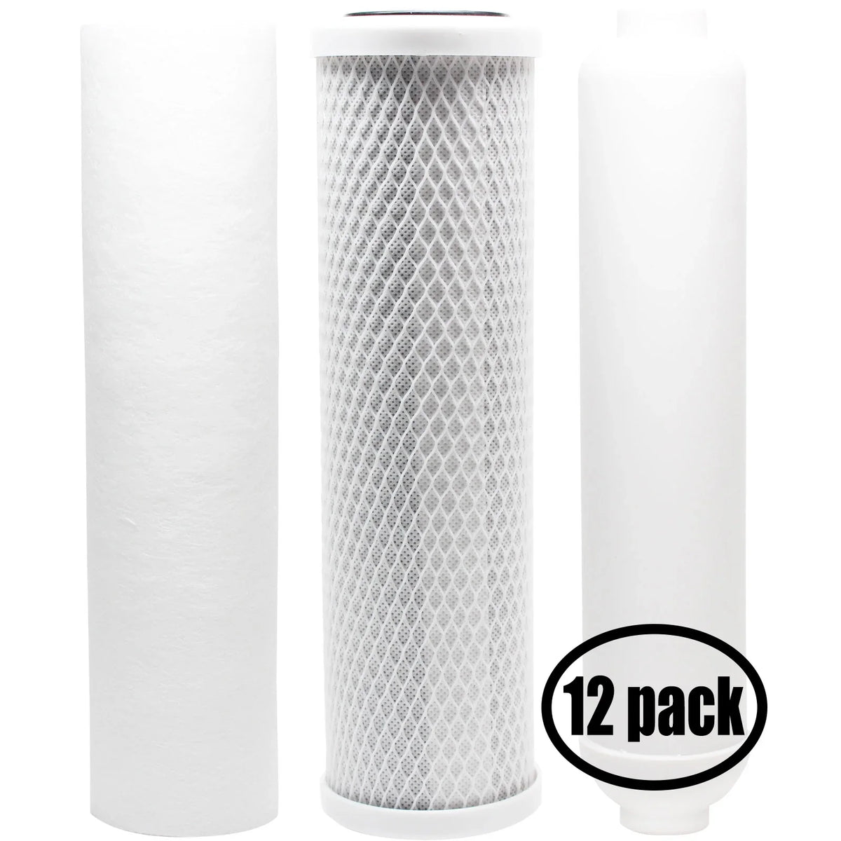 12-Pack Replacement for Filter Kit for USize Water Sizeystems 200-SizeENTRY-IX RO Sizeystem - Includes Carbon Block Filter, PP Sizeediment Filter & Inline Filter Cartridge - Denali Pure Brand
