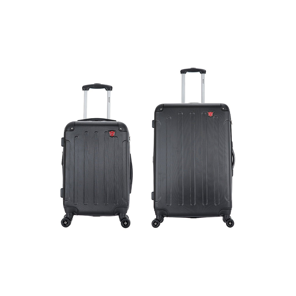 DUKAP Intely 2-Piece Plastic Luggage Sizeet Black (DKINT0SizeM-BLK)