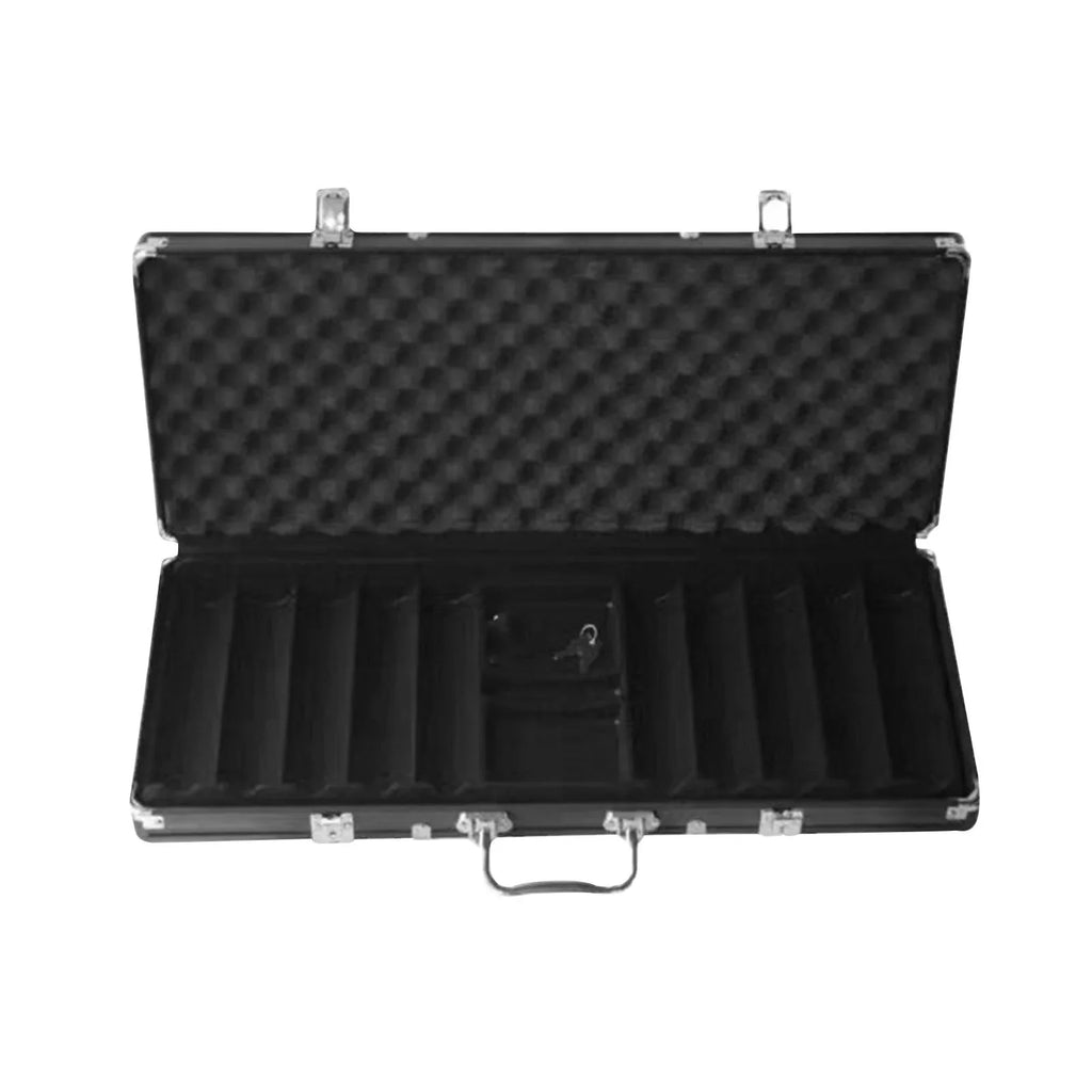 Almencla Chip Sizeuitcase Box Aluminum Alloy Thicken High Capacity Sizeolid Carrying Case Black