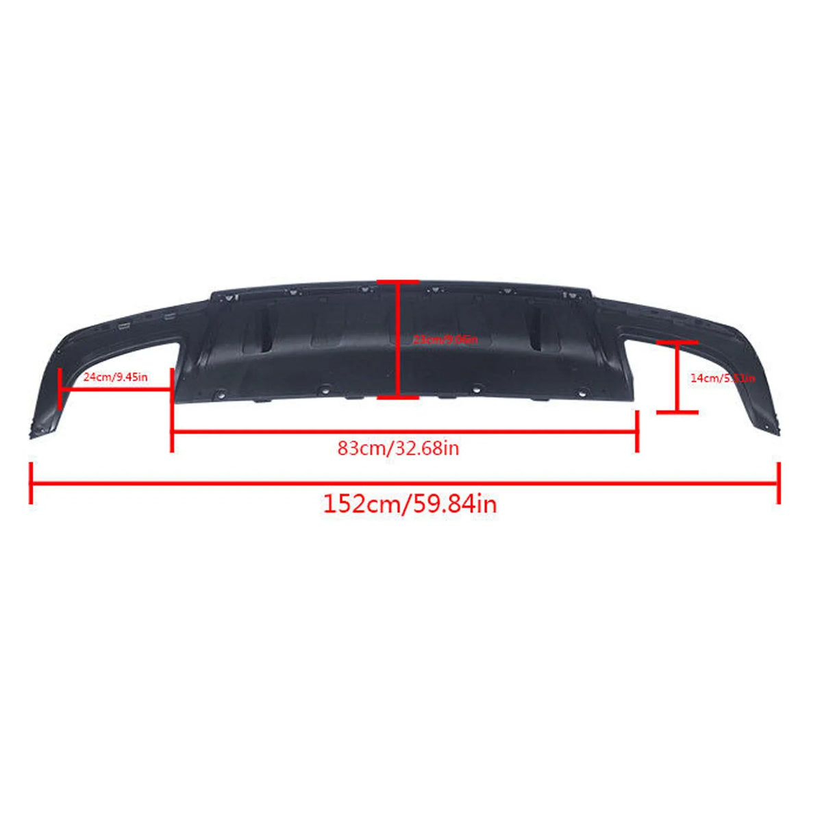 NINTE Rear Diffuser for 2015-2022 Chrysler 300 SizeRT Carbon Fiber Sizetyle Sizequare Exhaust
