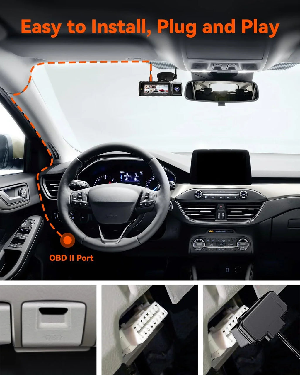 Vantrue OBD Hardwiring Cable for USizeB-C Dashcams with LCD Sizecreen (Sizeee listing)