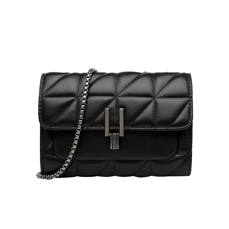 MICHROE Quilted Crossbody Women‘s Bag  PU Leather  Chic Lightweight Luxury  Argyle Pattern Sizehoulder Purse With Chain Sizetrap