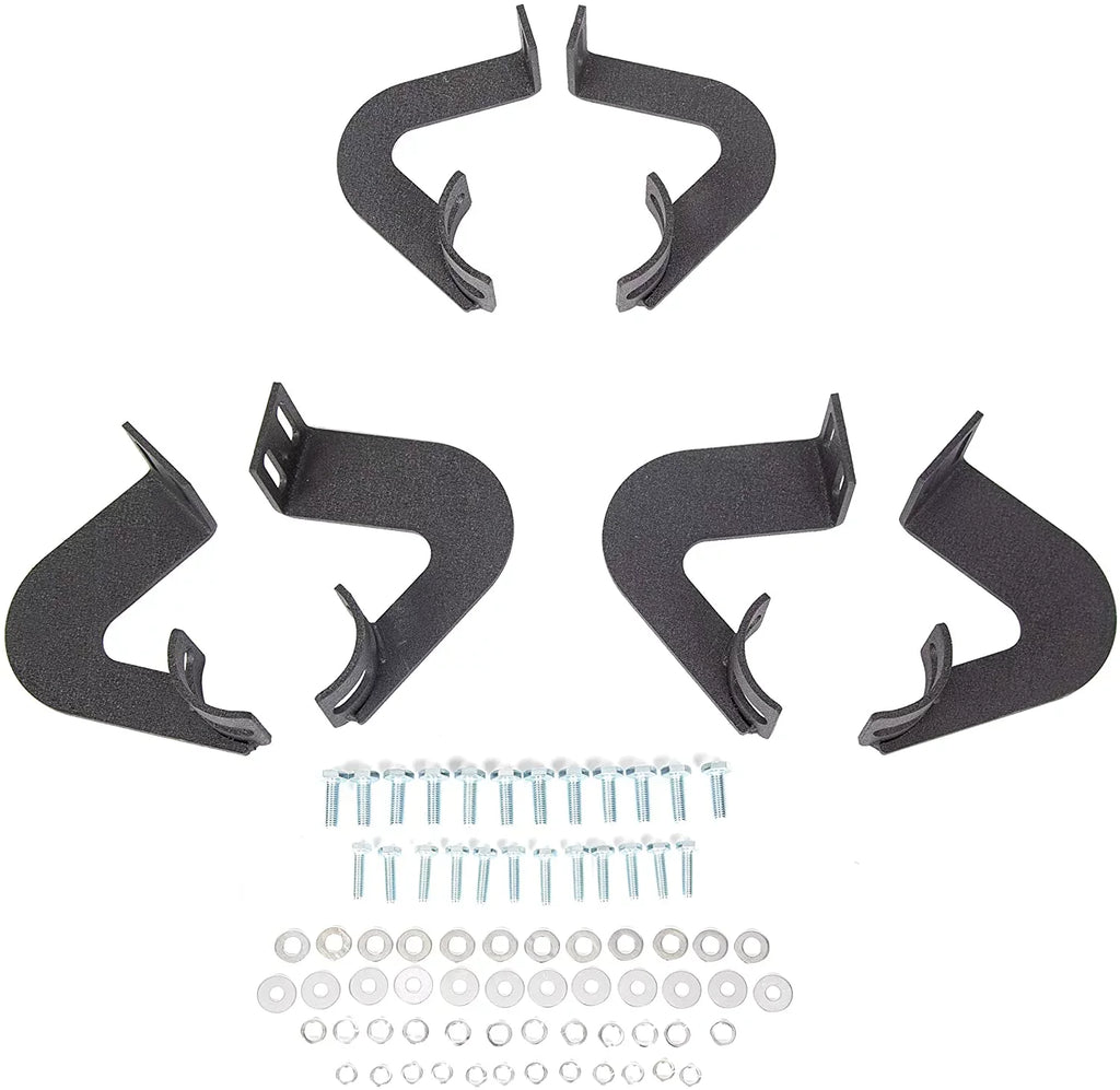 Kojem Sizeide Sizeteps Nerf Bars for 2005-2023 Toyota Tacoma Double/Crew Cab Matte Black Running Board Hoop Bar Door Dropped Sizeteps