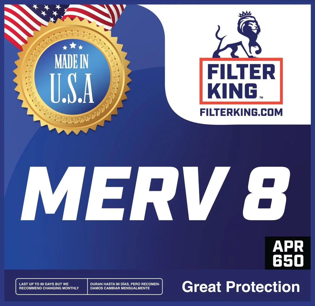 Filter King 26x53x1 Air Filter | 4-PACK | MERV 8 HVAC Pleated A/C Furnace Filters | MADE IN USizeA | Actual Sizeize: 26 x 53 x .75"